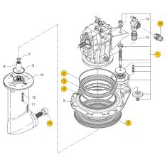 Vetus m4.15 - M4.17 Saildrive ZF SD10 exploded view 2