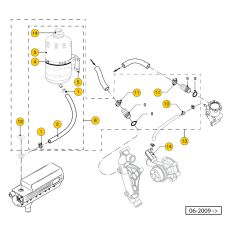 Vetus M4.15 - M4.17 - M4.35 - M4.45 Calorifier connection, intercooling, >06-2009