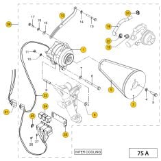 Vetus M4.35 - M4.45 Extension alternator 12 V - 85 A, 1p