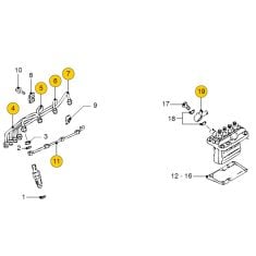 Vetus M4.15 - M4.17 - M4.35 - M4.45 Fuel pipes