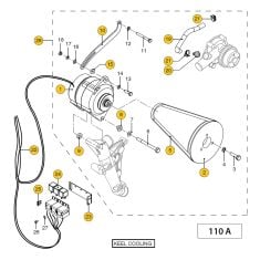 Vetus M4.55 Extension alternator 12V - 110A,1p, keelkeelcooling