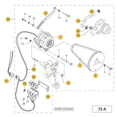 Vetus M4.55 Extension alternator 12 V - 75 A, 1p., Interi