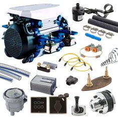 E-LINE bundle - indenbords elektrisk motor 6kW - 48V, kølkøling - anbefales til både op til 7 meter