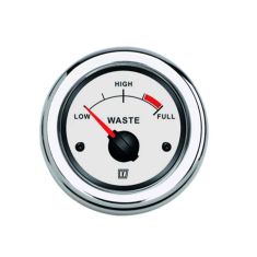Niveaumåler instrument til spildevand hvid 12/24 V
