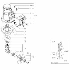 Vetus BOW7512D (12 volt) Spare Parts - motor identification EC4.4/1.2/29 - manufactured 2014 -