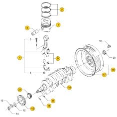 Vetus M4.15 - M4.35 - M4.45 Crankshaft - piston