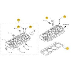 Vetus M4.15 - M4.17 - M4.35 - M4.45 Cylinder head