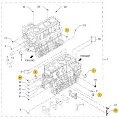 Vetus Engine block M4.15 - M4.17 - M4.35 - M4.45