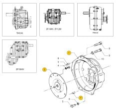 Vetus M2.02 M2.04 M2.06 M2.C5 M2.13 M2.18 M2.D5 Flywheel housing TMC / ZF10M / ZF12M / ZF15MIV / PRM150D