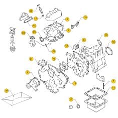 Vetus Gaskets for engine M2.02, M2.04, M2.06, M2.C5, M2D5, M2.13, M2.18