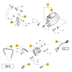 Vetus M4.15 - M4.17 Starter motor + alternator >2001