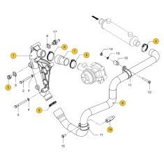 Vetus M4.55 Connection of circulation pump, keel cooling