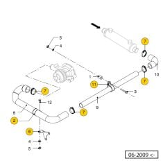 Vetus M4.15 - M4.17 Connection of circulation pump,keelcooling <06-2009