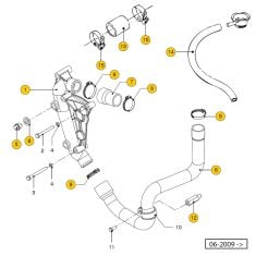 Vetus M4.15 - M4.17 Hoses, coolant > 06-2009