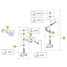 Vetus M4.14 - M4.15 - M4.17 - M4.35 - M4.45 Engine supports