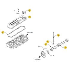 Vetus M4.14 - M4.15 - M4.35 - M4.45 Rocker cover - camshaft