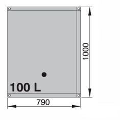 100 liter - Fleksible toilet og spildevandstank - lev. med 90 gr. 16 og 38 mm slangestudse