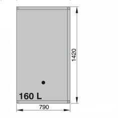 160 liter - Fleksible toilet og spildevandstank - lev. med 90 gr. 16 og 38 mm slangestudse