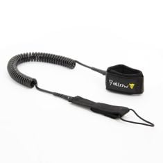 Yellow V Leash, 10' coiled for SUP boards up to 10'