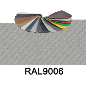 Kunstlæder i marine kvalitet -  Aluminium white, RAL 9006 - til polstring af bådsæder og vægbeklædning - 5x1,37mtr.