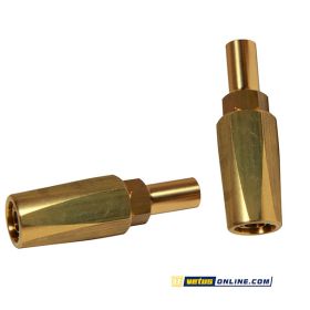 Lige messing slangestuds for nylon slange ø 8 x 12 mm for 10 mm fitings (HHOSE8..) (Sæt med 2 stk)