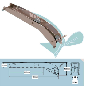 MAXSET ankerrulle til Maxset anker 4 - 6 kg, poleret