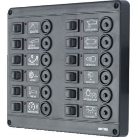 Kontaktpanel type P12 med 12 termosikringer 24 Volt