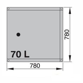 70 liter - Fleksible toilet og spildevandstank - lev. med 90 gr. 16 og 38 mm slangestudse